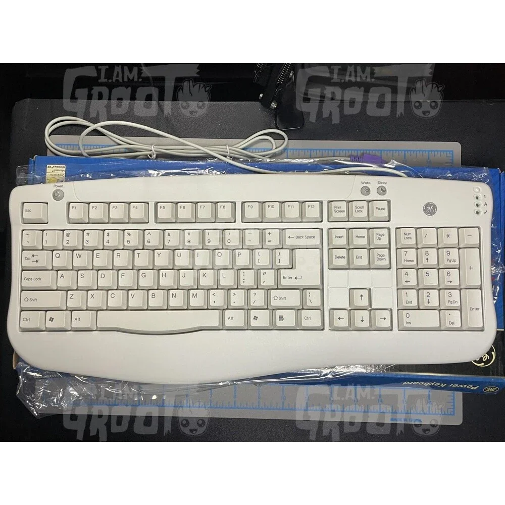 GE Power Keyboard PS/2 H097798 PC Windows XP Vintage General Electric TESTED